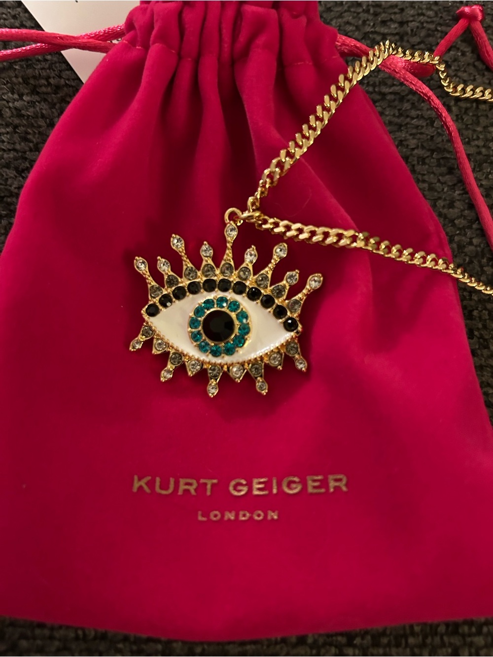 Kurt Geiger gold-tone evil eye necklace